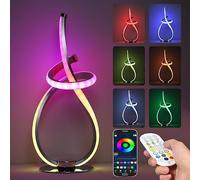 Neoglint Lampe de Chevet Créative RGB en Spirale, Lampe de Table à Télécommande, Plusieurs Modes d'Éclairage, Synchronisation Musicale, 10 Vitesses et Réglages de Luminosité, Alimentée par USB