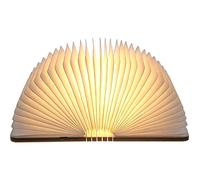 Neoglint Livre Lampe Pliante en Bois, 1200mAh Batterie Rechargeable USB Lampe de Chevet Veilleuse Lumieres Decoratives, Lampes d'Ambiance Dimension(12.1X9.5X2.5cm)-Lumière Blanc Chaud