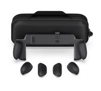 NeoGrip Bundle pour Nintendo Switch 2 SAVAGE RAVEN by Skull & Co. : Poignée ergonomique avec coque rigide, poignées interchangeables [pour toutes les tailles de mains] et étui de transport, Noir