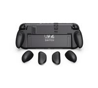 NeoGrip pour Nintendo Switch 2 SAVAGE RAVEN by Skull & Co. : Poignée ergonomique avec coque rigide et poignées interchangeables [adaptées à toutes les tailles de mains], Noir