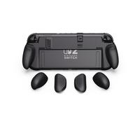 NeoGrip pour Nintendo Switch 2 SAVAGE RAVEN by Skull & Co. : Poignée ergonomique avec coque rigide et poignées interchangeables [adaptées à toutes les tailles de mains], Noir