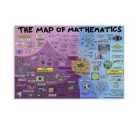 NEOHI Carte des connaissances mathématiciennes, cadeau pour salle de adeau pour enseignant de mathématiques, décoration murale sur toile, affiche pour maison, bar, restaurant, garage, café
