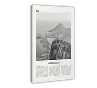 NEOHI Corcovado Impression sur toile murale décorative pour chambre à coucher, bureau, Rio de Janeiro, paysage du Brésil, noir et blanc, 40 x 60 cm
