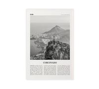 NEOHI Corcovado Toile murale décorative esthétique avec carte de Rio de Janeiro, paysage du Brésil, paysage de voyage, chambre à coucher, bureau, 60 x 90 cm
