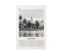 NEOHI Echo Park - Impression sur toile avec horizon noir et blanc, Los Angeles, carte de la ville de Californie, paysage de voyage, décoration murale pour chambre, bureau, 50 x 75 cm