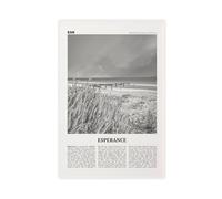 NEOHI Esperance Toile murale décorative pour chambre à coucher, bureau Motif carte de l'Australie occidentale Noir et blanc 60 x 90 cm