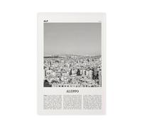 NEOHI Impression sur toile Alep - Motif carte de la ville et voyage - Décoration murale pour maison, bar, restaurant, garage, café - 30 x 45 cm