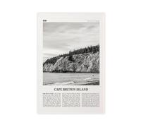 NEOHI Impression sur toile de l'île du Cap-Breton en noir et blanc, paysage de voyage au Canada, décoration murale moderne pour salon, chambre à coucher (40 x 60 cm)