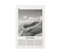 NEOHI Impression sur toile de Montserrat, paysage rétro de la ville des Caraïbes, noir et blanc, 30 x 45 cm