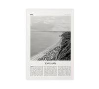 NEOHI Impression sur toile de paysage de l'Angleterre en noir et blanc, Royaume-Uni, Royaume-Uni, Europe, Grande-Bretagne, paysage de voyage, décoration murale moderne 40 x 60 cm