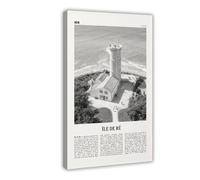 NEOHI Impression sur toile de paysage de l'île de Ré en France - Impression sur toile moderne pour salon, chambre à coucher - 60 x 90 cm