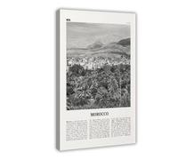 NEOHI Impression sur toile de paysage rétro de Casablanca, Casablanca, Sahara, Paysage de l'Afrique - Maroc noir et blanc, 30 x 45 cm