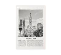 NEOHI Impression sur toile de Philadelphie, rue noire et blanche, carte de ville rétro des États-Unis, paysage de voyage, décoration murale moderne pour salon, chambre à coucher (50 x 75 cm)
