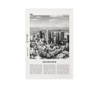 NEOHI Impression sur toile de style rétro de Melbourne - Paysage de la ville de Victoria - Noir et blanc - Décoration murale moderne pour salon, chambre à coucher - 60 x 90 cm