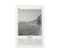 NEOHI Impression sur toile de style rétro Guinée - Conakry - Carte de la ville africaine - Noir et blanc - 50 x 75 cm