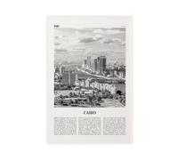 NEOHI Impression sur toile du Caire, horizon noir et blanc, Égypte, voyage urbain de Gizeh, paysage moderne, décoration murale pour salon, chambre à coucher (40 x 60 cm)
