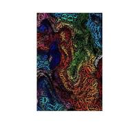 NEOHI Impression sur toile éducative avec lettres colorées et vagues - Décoration murale pour maison, bar, restaurant, garage, café - 50 x 75 cm