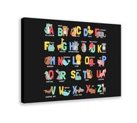 NEOHI Impression sur toile éducative avec lettres de l'alphabet pour chambre d'enfant - Moderne - 50 x 75 cm