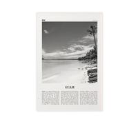 NEOHI Impression sur toile Guam noir et blanc, art de la campagne, Guåhån, Dededo, Hagåtña, Océanie, carte de la ville rétro, paysage de voyage, décoration murale moderne 40 x 60 cm