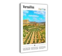 NEOHI Impression sur toile paysage urbain français de Versailles - Décoration murale esthétique pour chambre, bureau - 60 x 90 cm