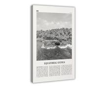 NEOHI Impression sur toile représentant la Guinée équatoriale, paysage de ville, voyage et paysage de Guinée équatoriale, décoration murale moderne pour salon, chambre à coucher (60 x 90 cm)