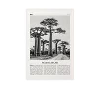 NEOHI Impression sur toile rétro de Madagascar Antananarivo, carte de ville africaine, paysage de voyage, décoration murale pour chambre, bureau, 50 x 75 cm