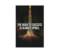 NEOHI Impression sur toile « Road To Success » - Impression sur toile avec citation inspirante de motivation pour bureau, salon, lit - 60 x 90 cm
