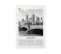 NEOHI Impression sur toile style rétro de Melbourne - Pont de l'Australie - Victoria - Paysage de la ville rétro - Décoration murale moderne pour salon, chambre à coucher - 30 x 45 cm