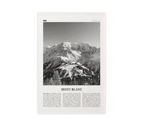 NEOHI Impression sur toile style rétro Mont Blanc et noir, France, Italie, montagne et lac Kubenskoye - 30 x 45 cm