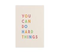 NEOHI Impression sur toile « You Can Do Hard Things » - Décoration murale amusante pour chambre, bureau - 50 x 75 cm