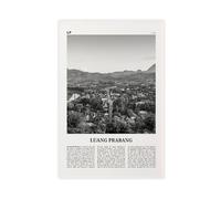 NEOHI Luang Prabang Impression sur toile style rétro paysage de ville moderne Noir et blanc 40 x 60 cm
