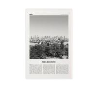 NEOHI Melbourne Impression sur toile de paysage rétro de la ville de l'Australie, paysage de Victoria noir et blanc, décoration murale moderne pour salon, chambre à coucher (60 x 90 cm)