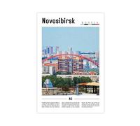 NEOHI Novosibirsk Toile murale décorative avec logo Russie autour du monde - Décoration murale pour maison, bar, restaurant, garage, café - 30 x 45 cm
