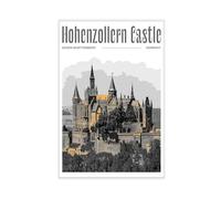 NEOHI Poster d'architecture sur toile de style gothique vintage - Château de Hohenzollern - Affiches et impressions sur toile - Décoration murale pour chambre, bureau - 40 x 60 cm