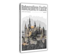 NEOHI Poster d'architecture sur toile de style gothique vintage - Château de Hohenzollern - Affiches et impressions sur toile - Décoration murale pour chambre, bureau - 30 x 45 cm