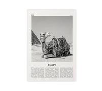 NEOHI Toile murale décorative avec logo de l'Égypte, Camel noir et blanc, Caire, République arabe, Sinaï, Paysage de l'Afrique, Décoration murale pour maison, bar, restaurant, garage, café, 40 x 60 cm