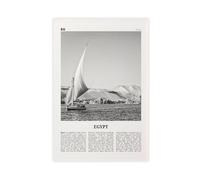 NEOHI Toile murale décorative avec logo de l'Égypte, Océan noir et blanc, Caire, République arabe, Sinaï, Sinaï, paysage de la ville d'Afrique - 30 x 45 cm