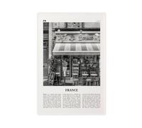 NEOHI Toile murale décorative décorative décorative pour chambre à coucher, bureau, rue en noir et blanc, République française, carte de Paris rétro, paysage de voyage, 50 x 75 cm