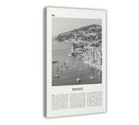NEOHI Toile murale décorative décorative sur toile représentant la Côte noire et blanche, République Française, Paris, paysage rétro de France, paysage de voyage, 30 x 45 cm