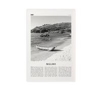 NEOHI Toile murale décorative rétro avec carte de ville africaine du Malawi, noir et blanc, paysage de voyage, 40 x 60 cm