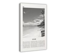NEOHI Toile murale décorative rétro Guam, Guåhån, Dededo, Hagåtña, Océanie, paysage de ville, voyage - 50 x 75 cm