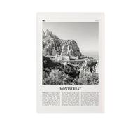 NEOHI Toile murale décorative rétro Montserrat - Carte de ville d'Espagne - Noir et blanc - 40 x 60 cm