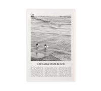 NEOHI Toile murale décorative sur toile paysage de Leucadia State Beach en noir et blanc - 60 x 90 cm