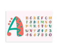 NEOHI Toile murale éducative avec lettres de l'alphabet pour chambre d'enfant - 60 x 90 cm