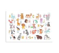 NEOHI Toile murale éducative avec lettres de l'alphabet pour chambre d'enfant - Décoration murale d'intérieur, bar, restaurant, garage, café - 30 x 45 cm
