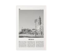 NEOHI Toile murale rétro avec logo de rue du Mexique, noir et blanc, 60 x 90 cm