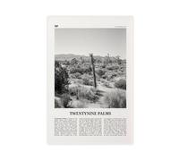 NEOHI Twentynine Palms - Impression sur toile de paysage urbain en noir et blanc, Californie, États-Unis, voyage, décoration murale pour chambre, bureau, 50 x 75 cm