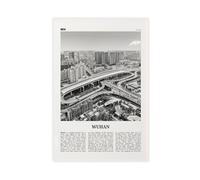 NEOHI Wuhan Impression sur toile de paysage de ville de Chine Noir et blanc, 50 x 75 cm