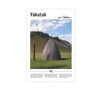 NEOHI Yakutsk Impression sur toile représentant des villes européennes célèbres paysages de voyages en Russie 40 x 60 cm
