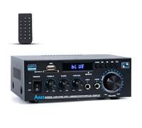 NEOHIPO Amplificateur Bluetooth Hifi Audio Stéréo, 300 W x 2, 2 canaux pour home cinéma et haut-parleurs d'étagère, avec radio FM, karaoké, avec USB/SD/RCA/MIC/FM, avec télécommande, pour garage, bar,